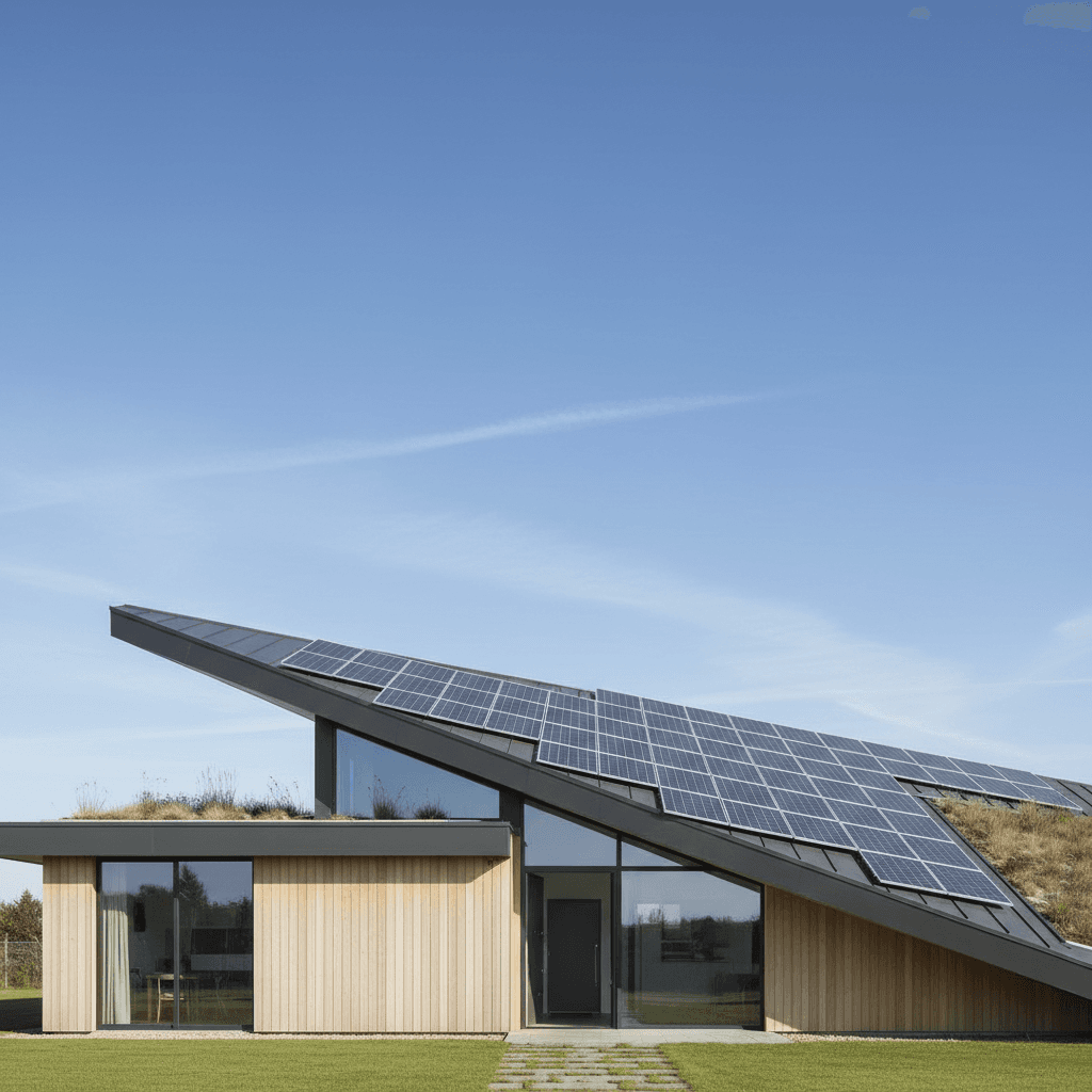 Residential solar panel installation on modern home